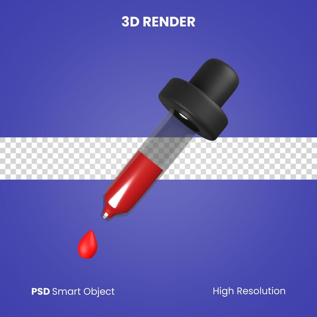 3d eyedropper render isolated