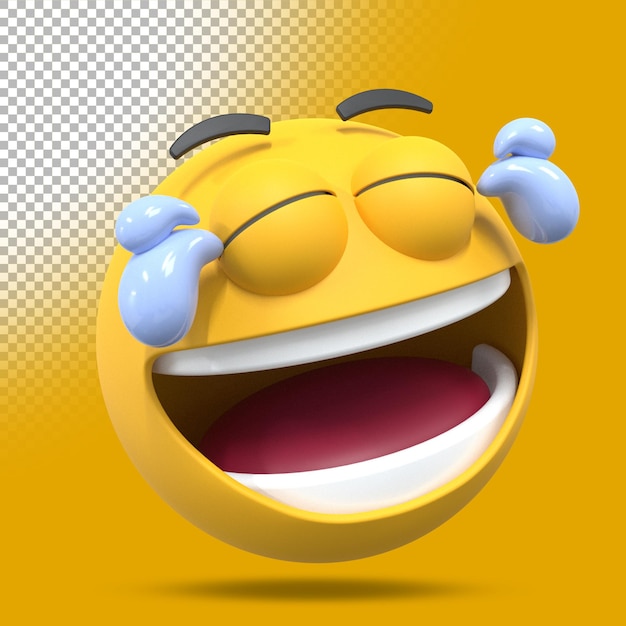 3d face emoji. Three dimensional render illustration.