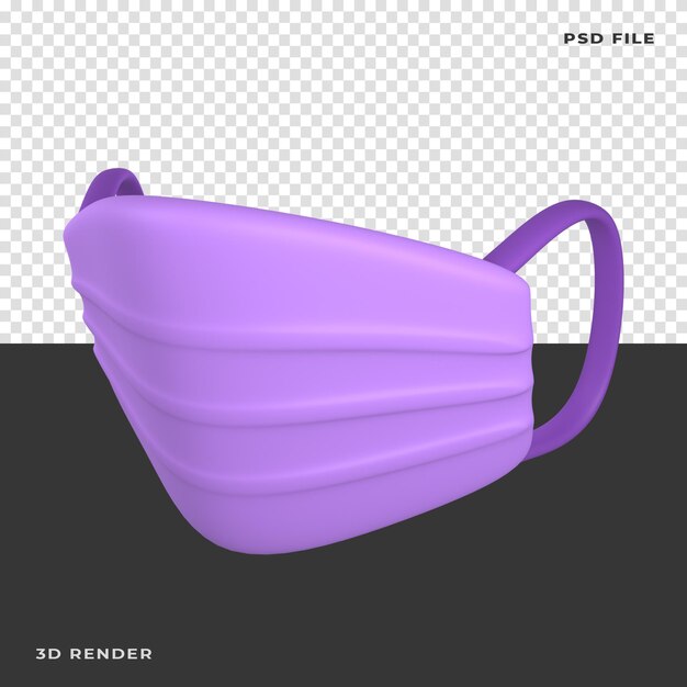 3D Face Mask Rendered on transparent background