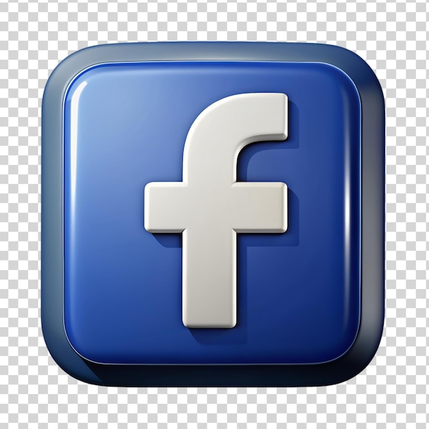 3d Facebook icon isolated on transparent background