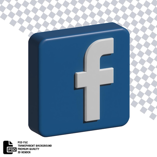 3d facebook logo icon