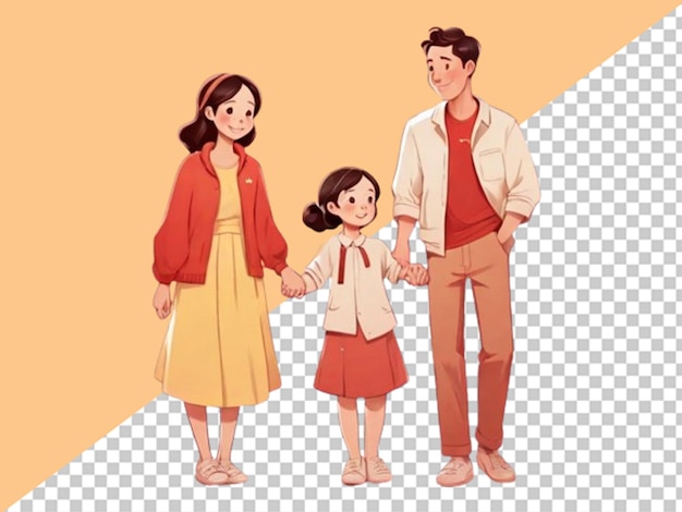 3d family with daughter and sons