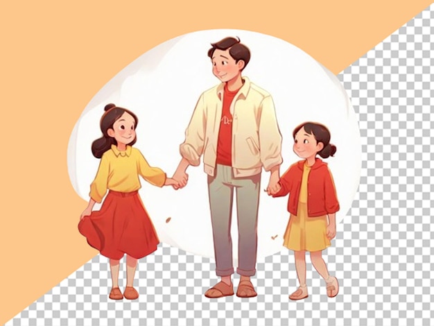 3d family with daughter and sons