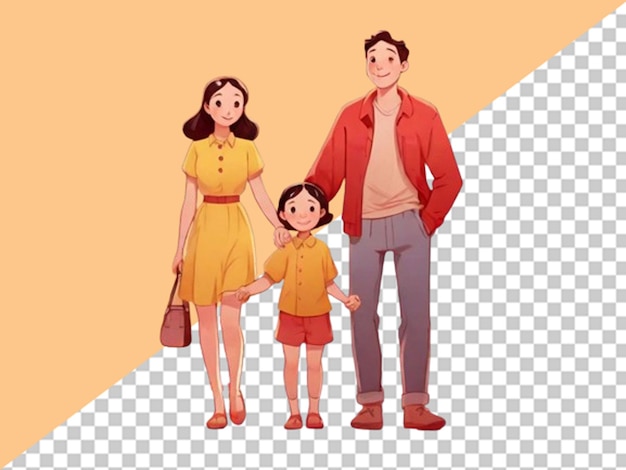 3d family with daughter and sons