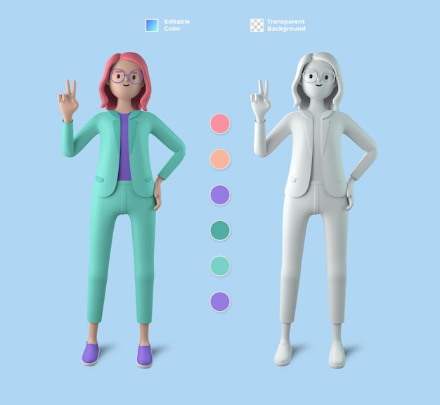 3d female character mockup