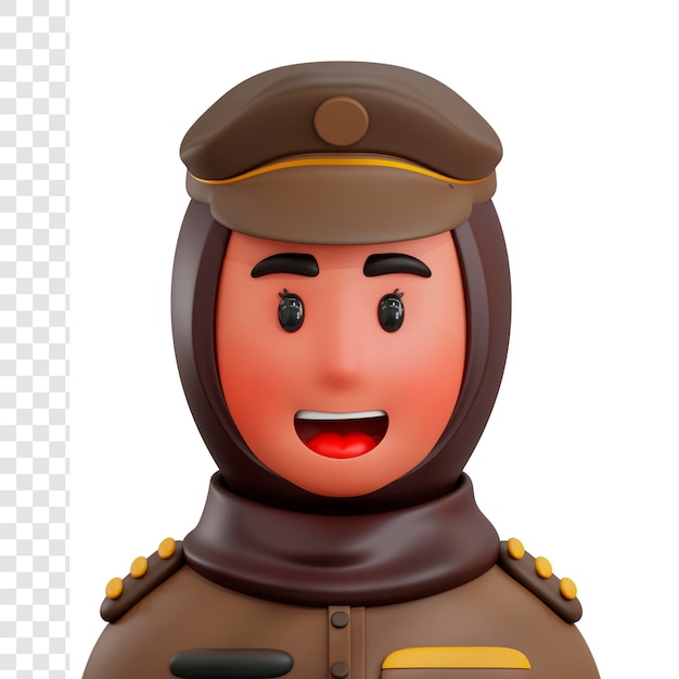 3d Female Police Officer