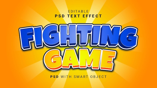 3d fighting game text effect