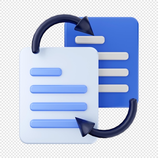 3D File Copy Icon Illustration