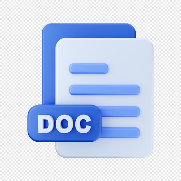 3D File Document Icon Illustration