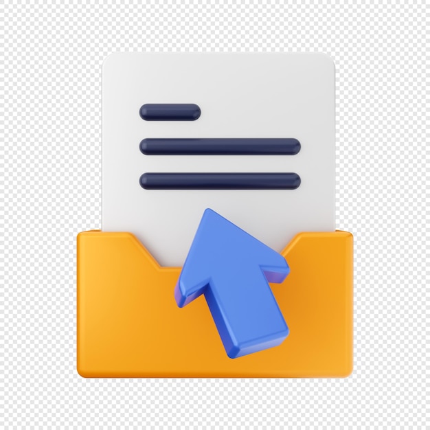 PSD 3d file folder icon illustration render