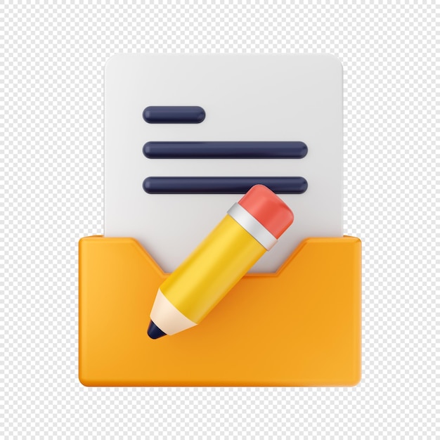 PSD 3d file folder icon illustration render