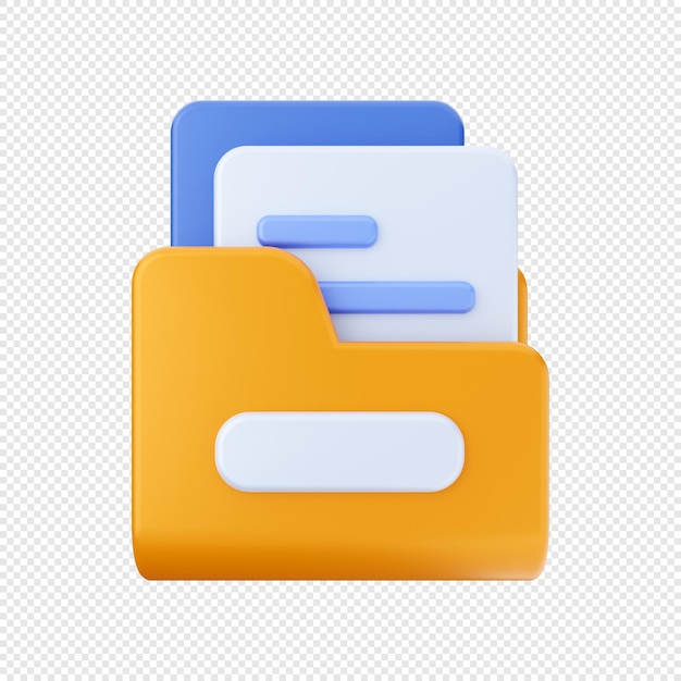 3D File Folder Icon Illustration