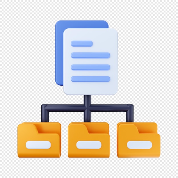 3D File Folder Share Icon Illustration