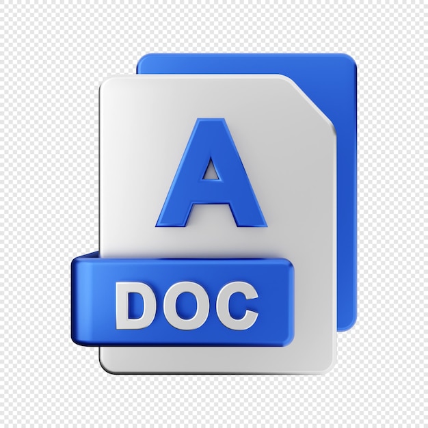 3d file format DOC type icon illustration