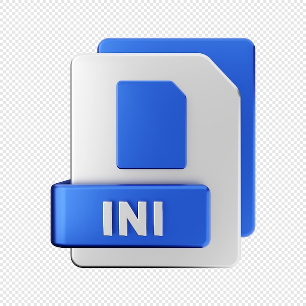 3d file format INI type icon illustration