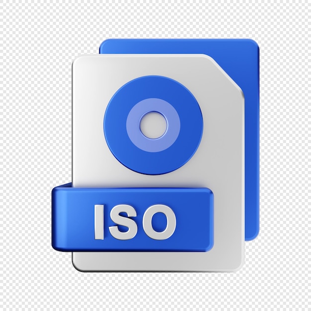 3d file format ISO type icon illustration