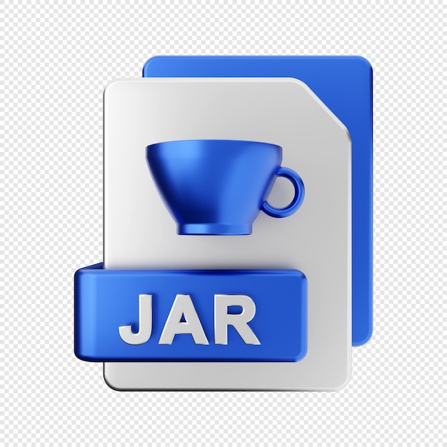 3d file format JAR type icon illustration