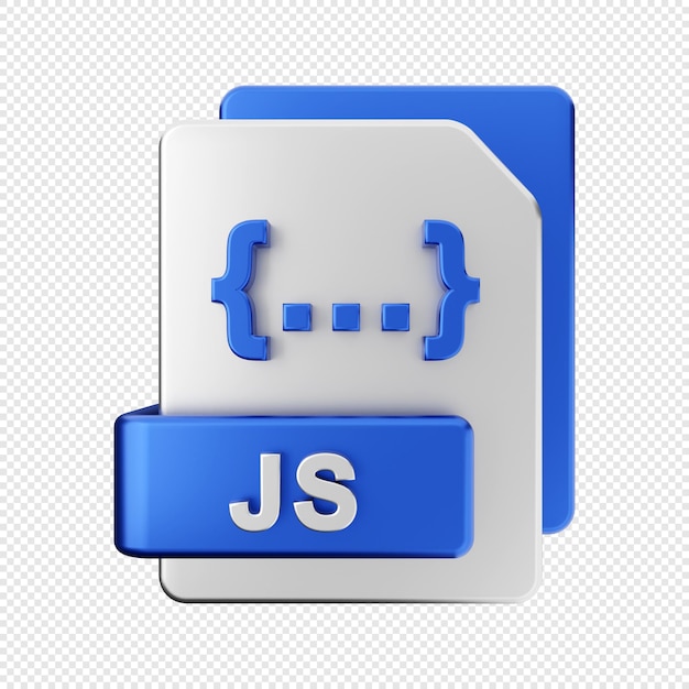 3d file format JS type icon illustration