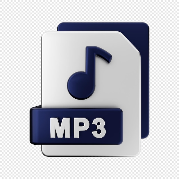 3d file format MP3 type icon illustration