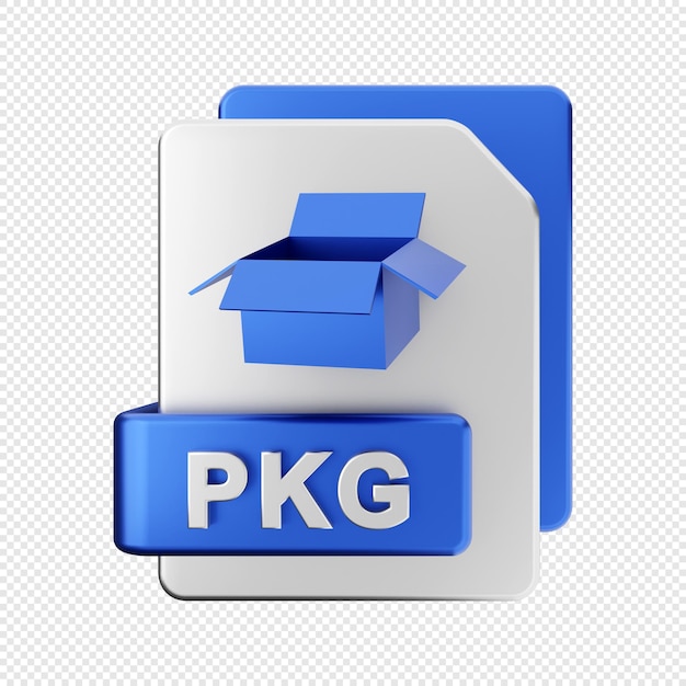 3d file format PKG type icon illustration