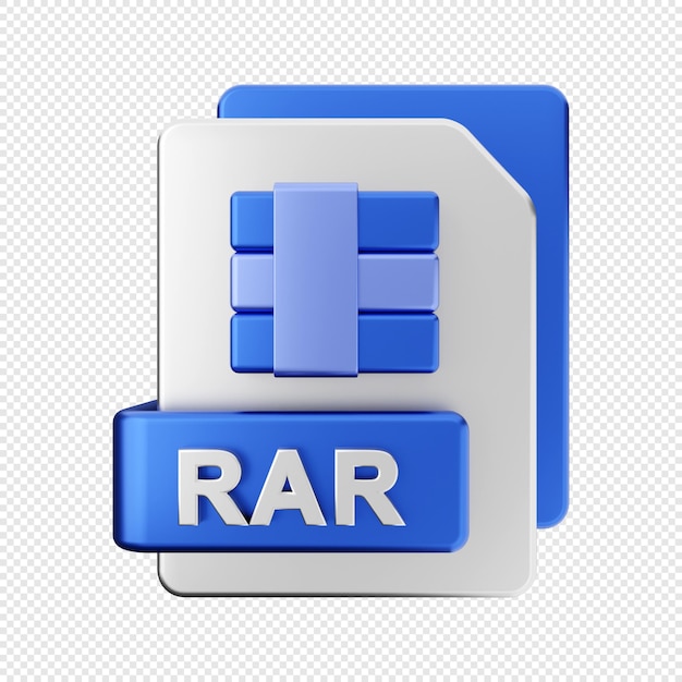 3d file format RAR type icon illustration