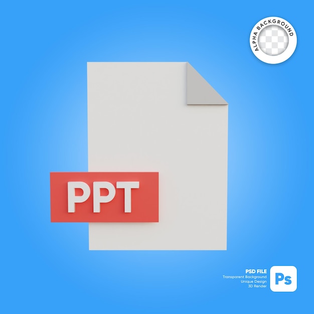 3d File Icon Format PPT