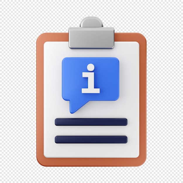 PSD 3d file information report icon illustration