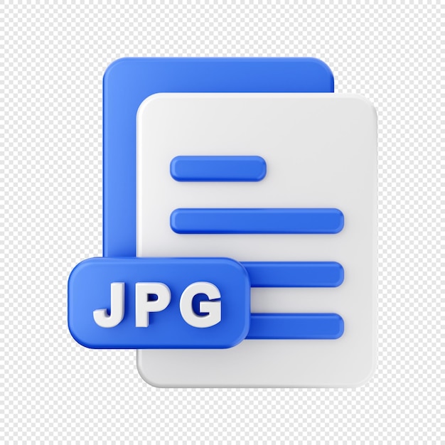 3D File JPG Format Icon Illustration