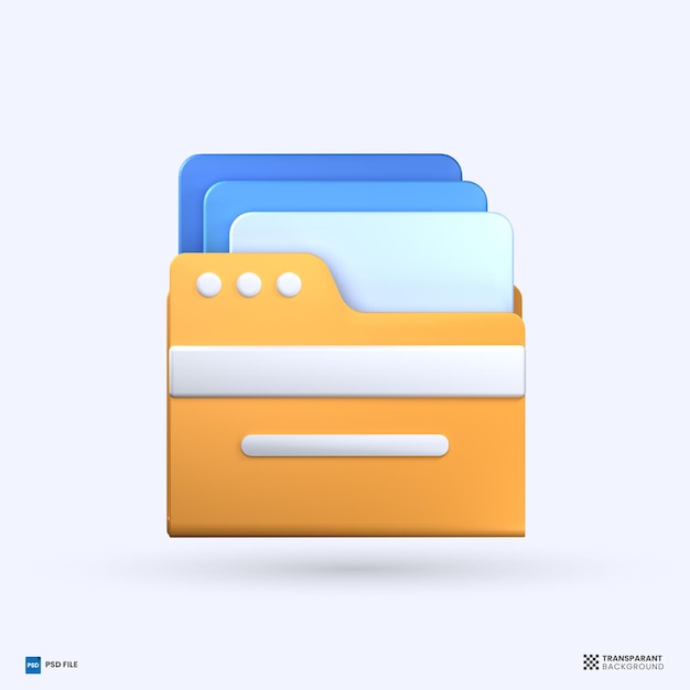 3d file manager icon 3d folder rendering illustration