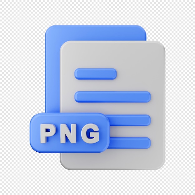 3D File PNG Format Icon Illustration