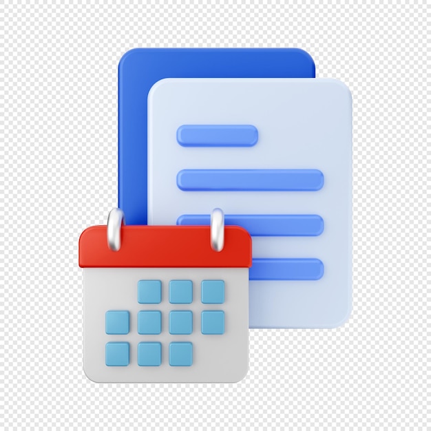 3D File schedule Icon Illustration