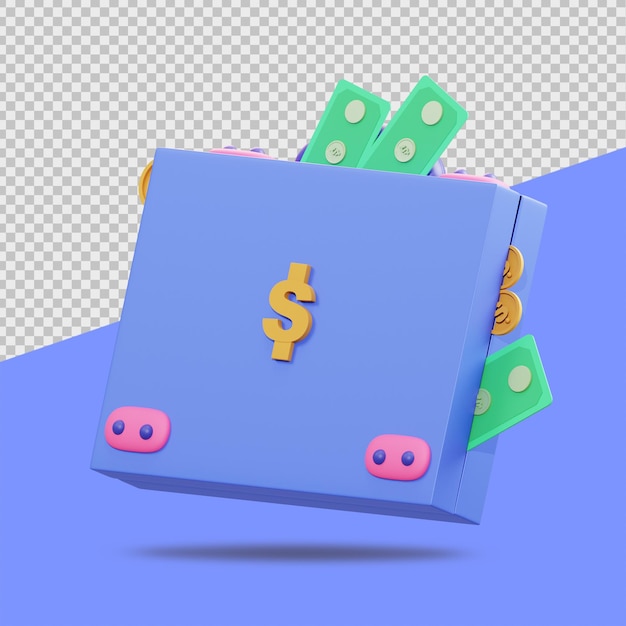 3D Finance Illustrations of Briefcase Icon