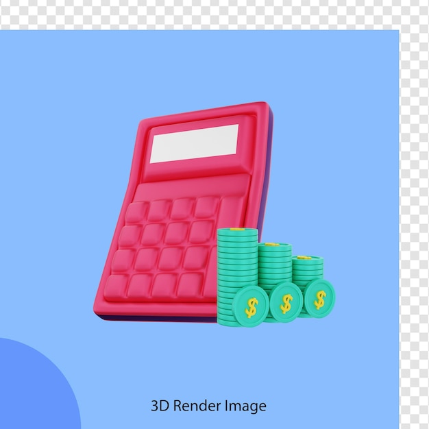 3d Finance rendering money counter calculator