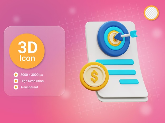 3d financial goal icon