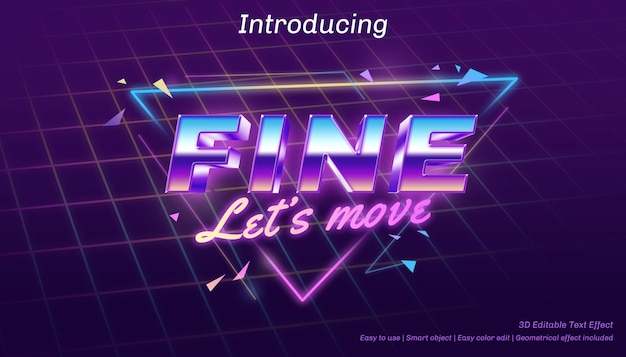 3D Fine Lets Move Editable Text Effect