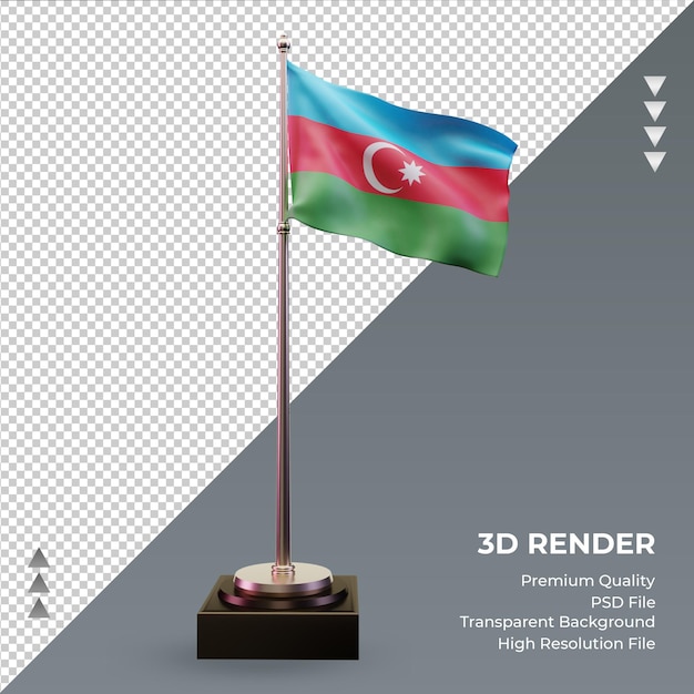 3d flag Azerbaijan rendering front view