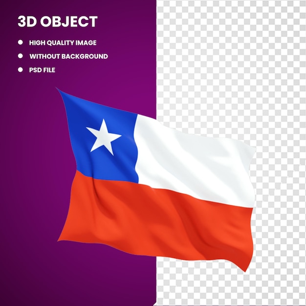 3d Flag of Chile National flag