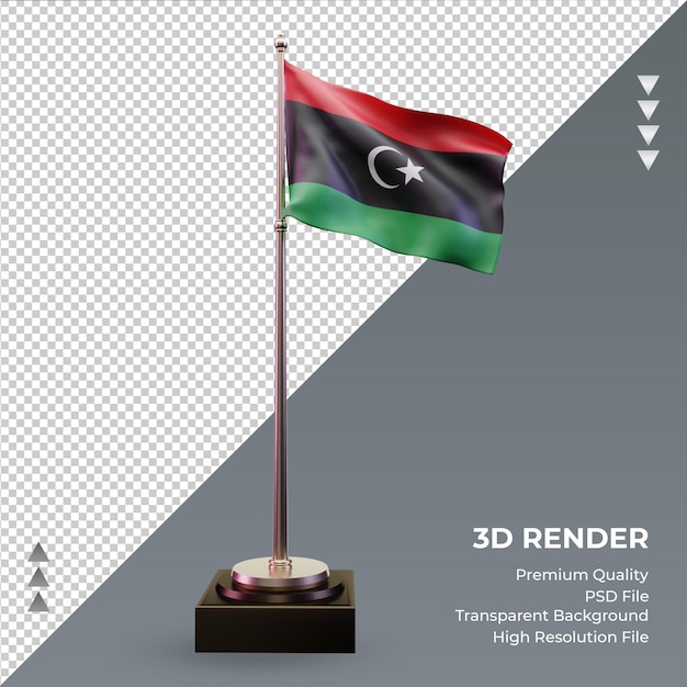 3d flag Libya rendering right view