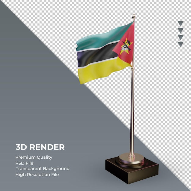 3d flag Mozambique rendering left view