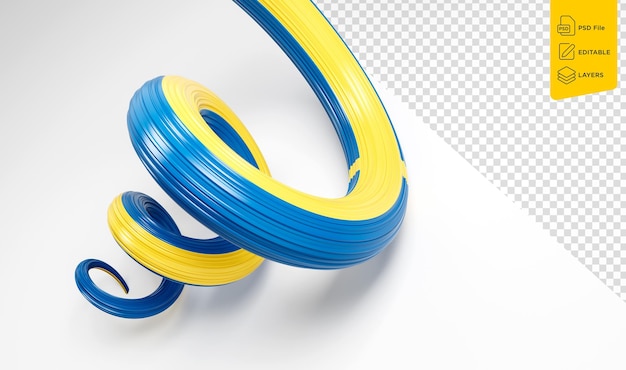 3d Flag of Sweden 3d Spiral Glossy Ribbon Of Sweden On Isolated Background 3d illustration