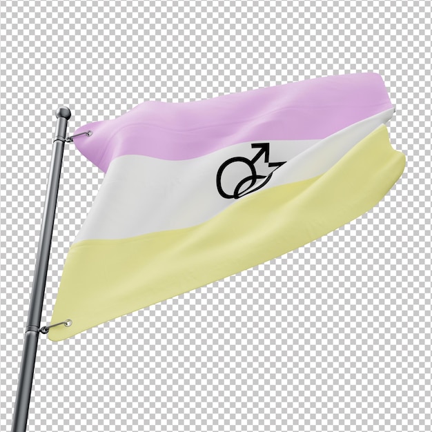 PSD 3d flag of the twink pride with transparent background