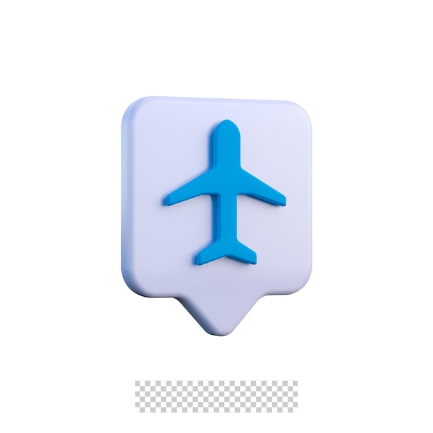 3d flight location icon isolated