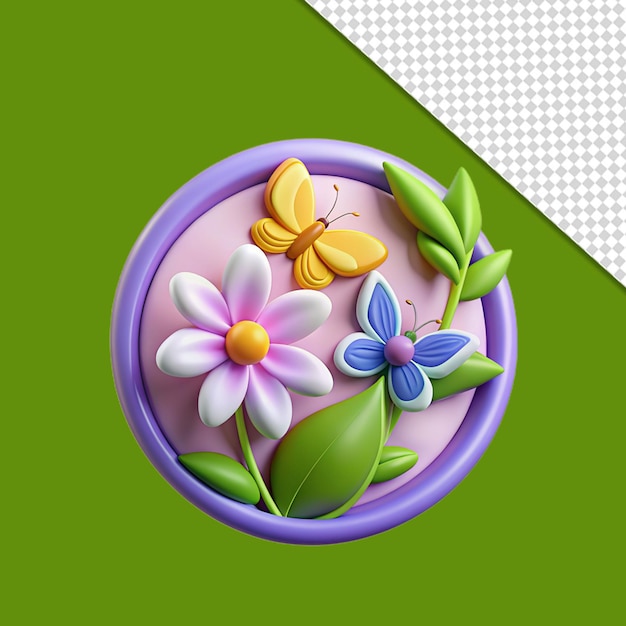 3d flower png isolated on transparent background