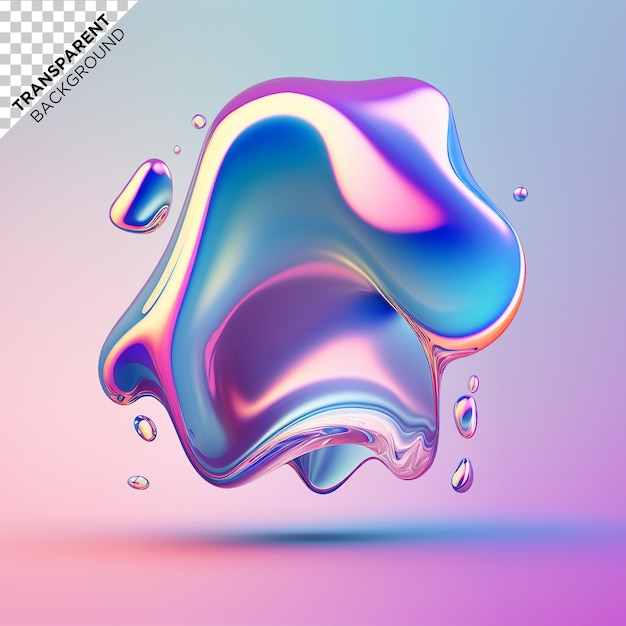 3d fluid holographic ilustration