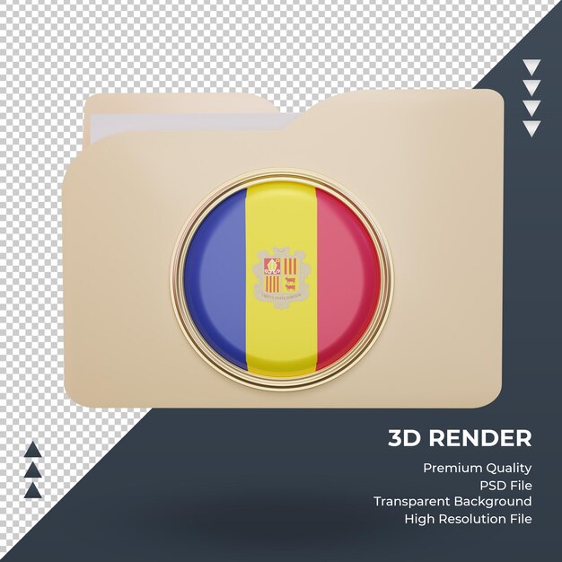 3d folder Andorra flag rendering front view