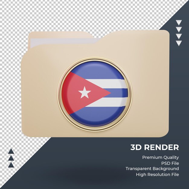 3d folder Cuba flag rendering front view