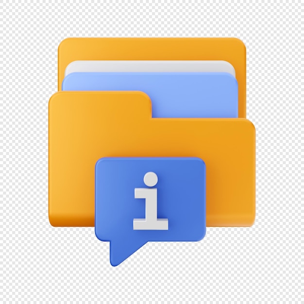 PSD 3d folder data file storage icon illustration