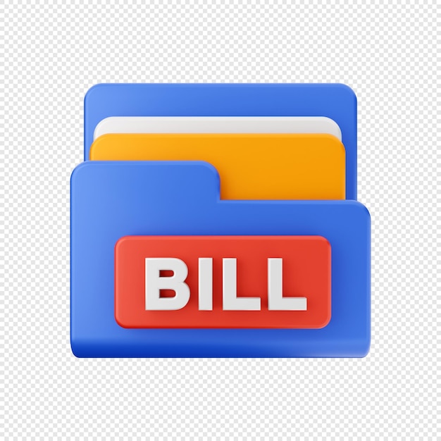 3D Folder data file storage icon illustration