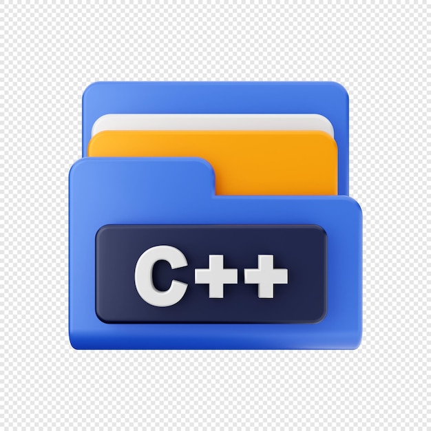 3D Folder data file storage icon illustration