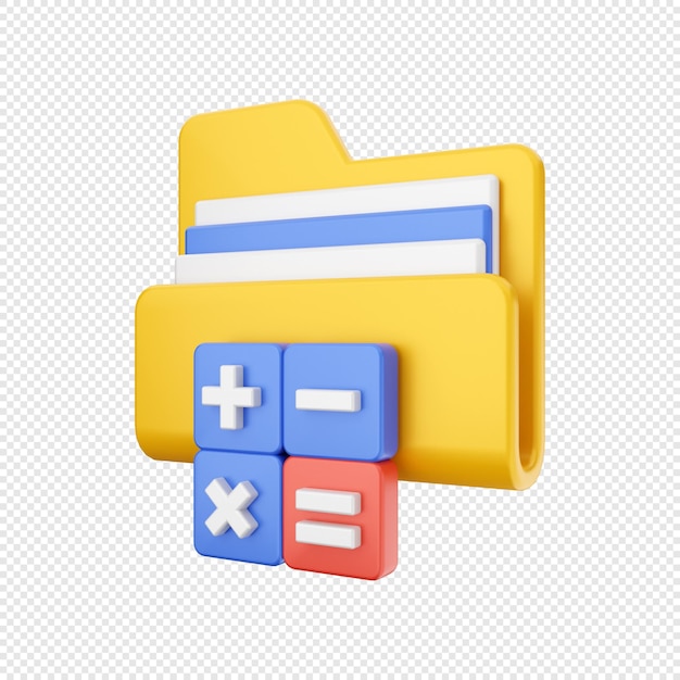 3d folder file calculation data illustration